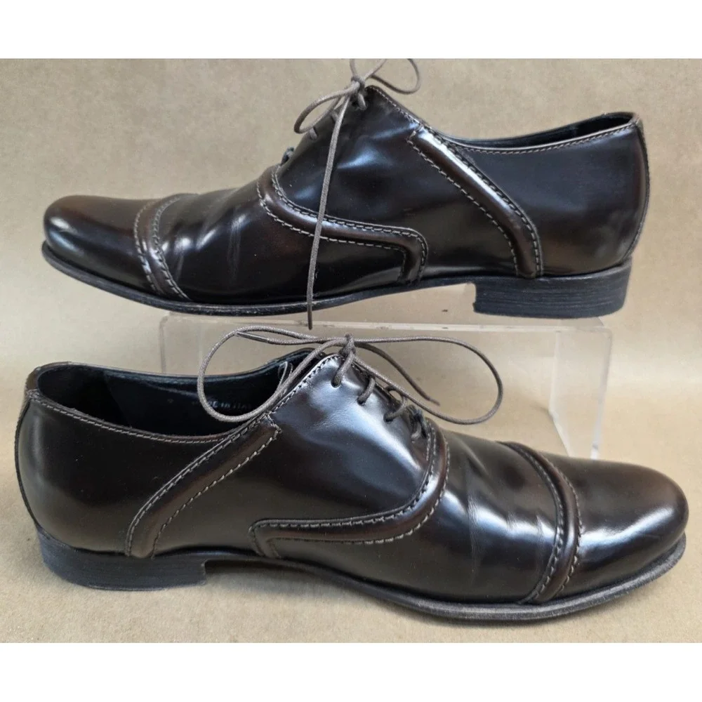 Billy Reid (Sz 9) Men's Oxford Cap Toe shoes Dark Brown Oxfords